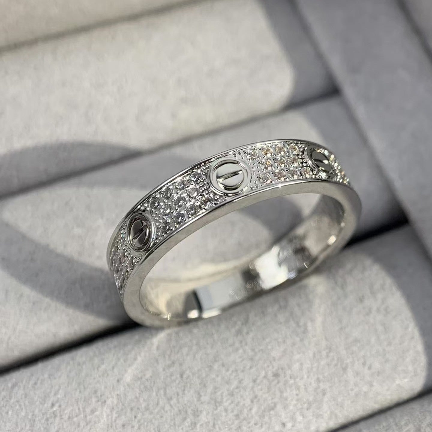 [Olivia Jewelry]LOVE RING 3.6MM DIAMOND PAVED