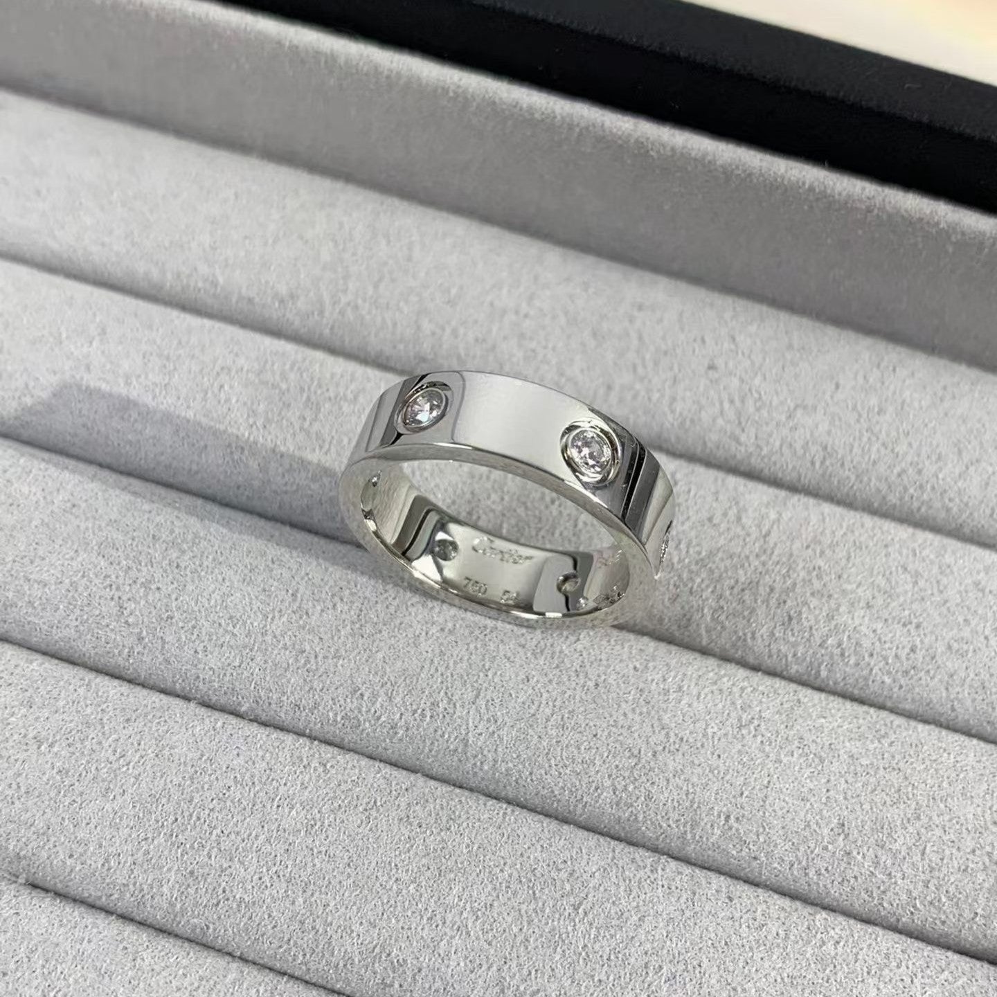 [Olivia Jewelry]LOVE RING 5.5MM 6 DIAMONDS SILVER
