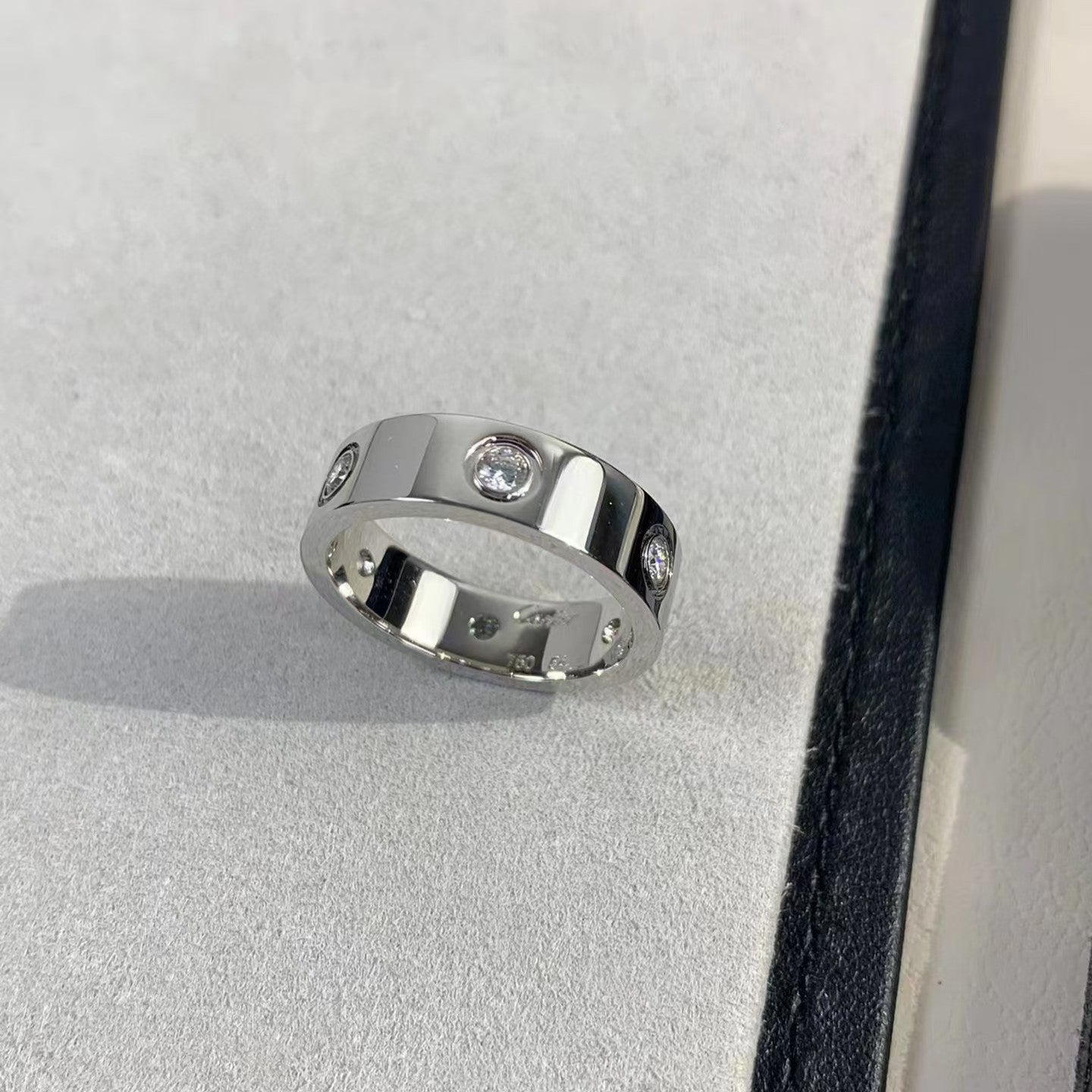[Olivia Jewelry]LOVE RING 5.5MM 6 DIAMONDS SILVER