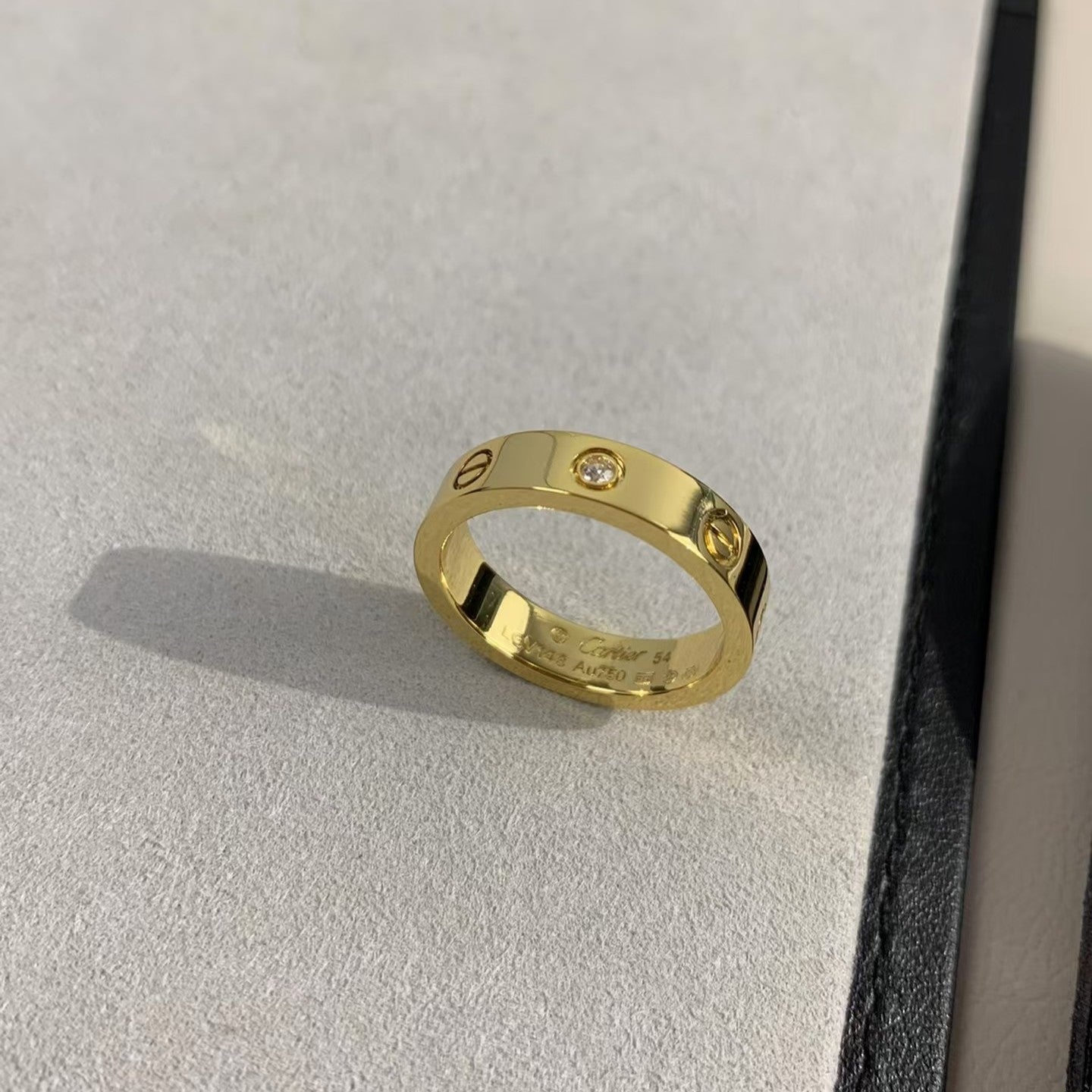 [Olivia Jewelry]LOVE RING 4MM 1 DIAMOND GOLD