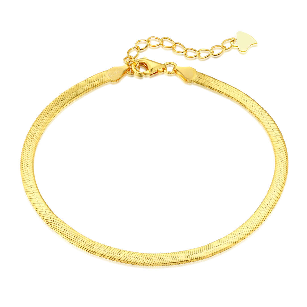 [Olivia Jewelry]Flat Snake Bone Chain Blade Necklace