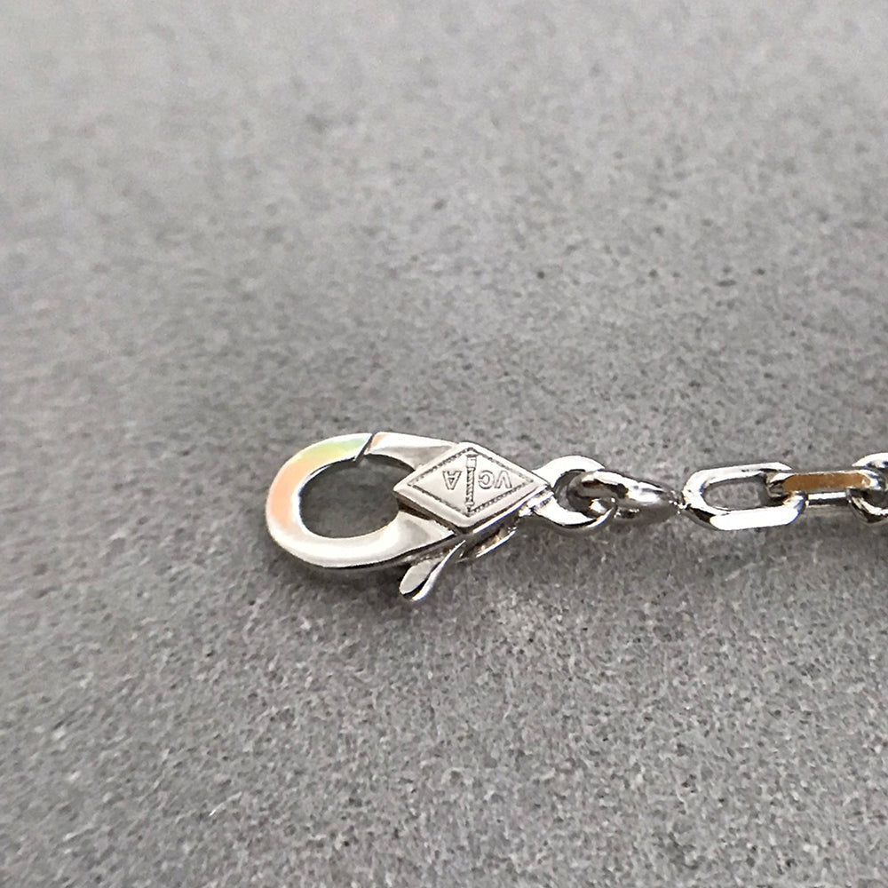 [Olivia JW]CLOVER 5 MOTIF ONYXS DIAMOND BRACELET SILVER