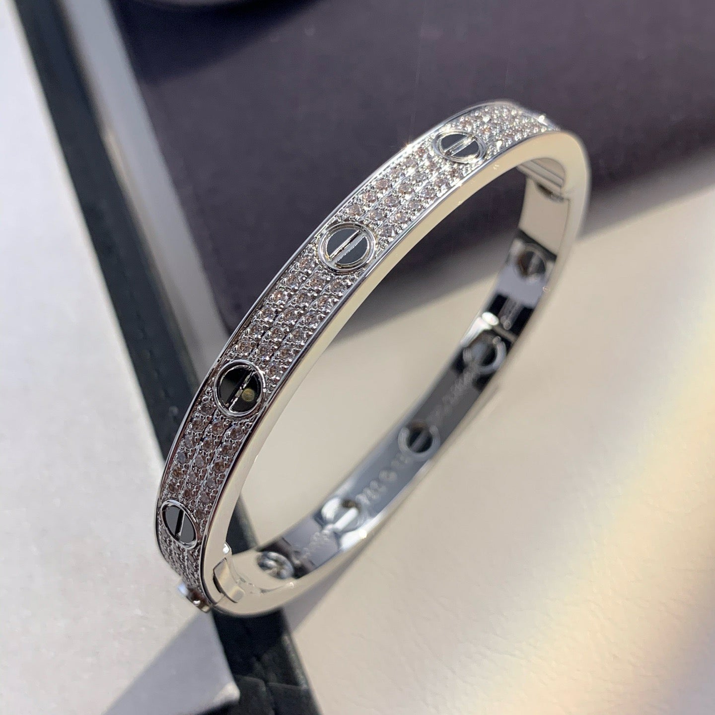 [Olivia Jewelry]LOVE BRACELET 6.1MM DIAMOND-PAVED CERAMIC