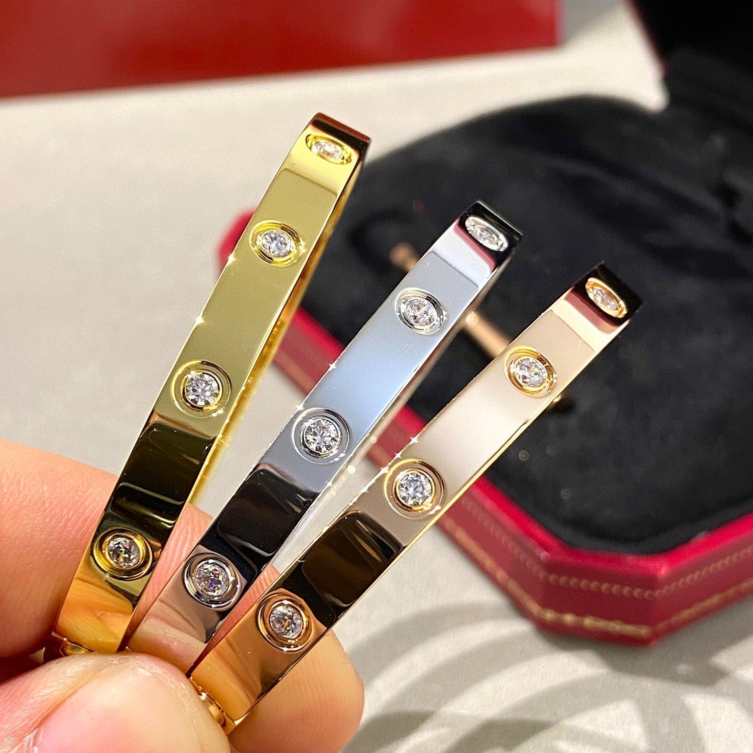 [Olivia Jewelry]LOVE BRACELET 6.1MM 10 DIAMONDS