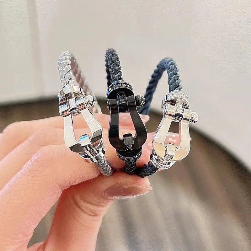 [Olivia Jewelry]FORCE LARGE HORSESHOE NO DIAMOND BRACELET SILVER