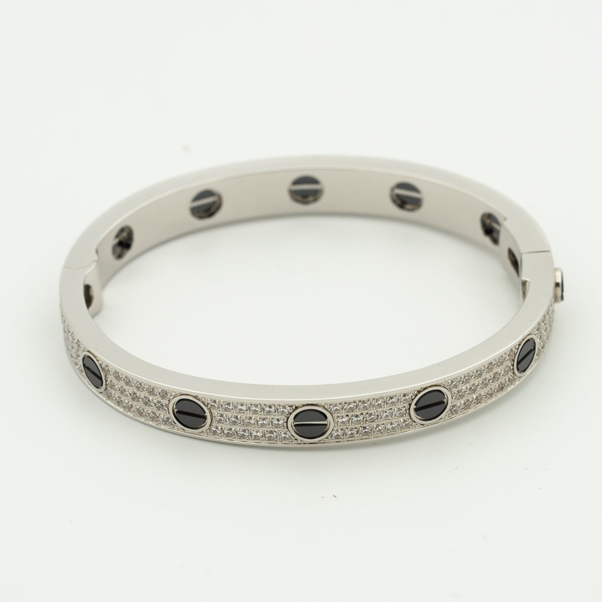 [Olivia Jewelry]LOVE BRACELET 6.1MM DIAMOND-PAVED CERAMIC