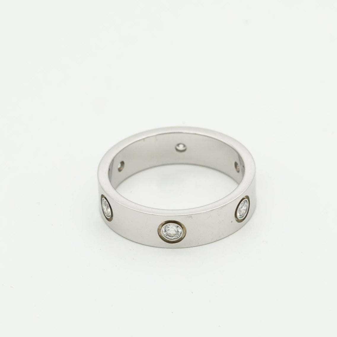 [Olivia Jewelry]LOVE RING 5.5MM 6 DIAMONDS SILVER
