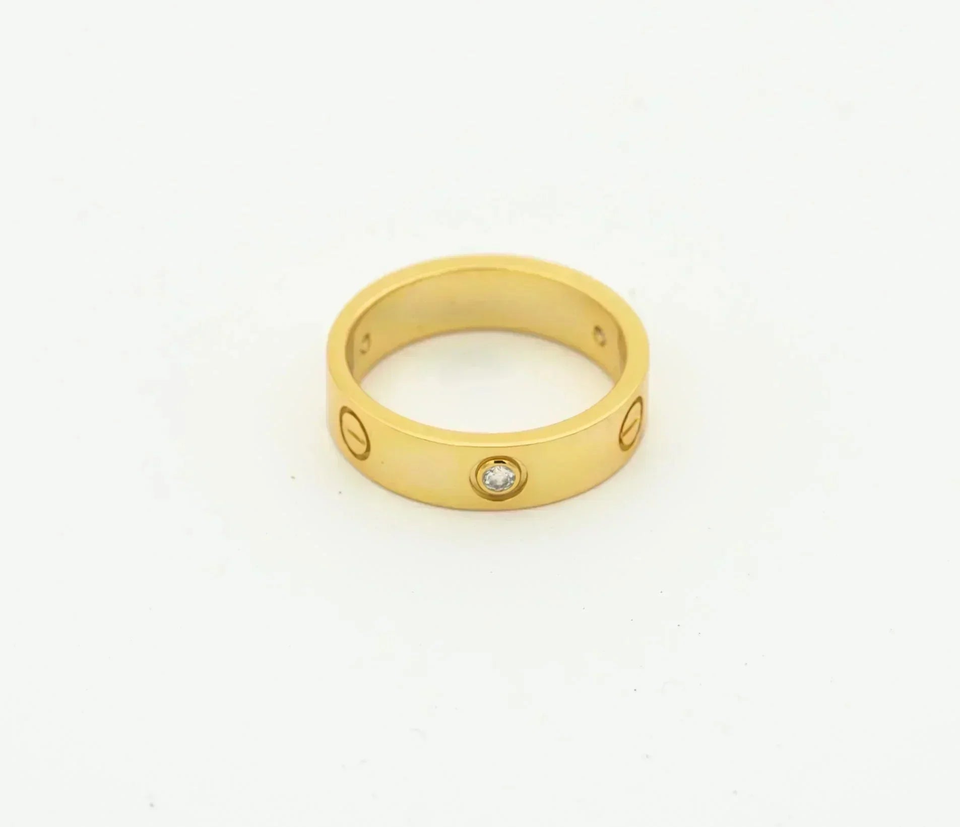 [Olivia Jewelry]LOVE RING 4MM 1 DIAMOND GOLD