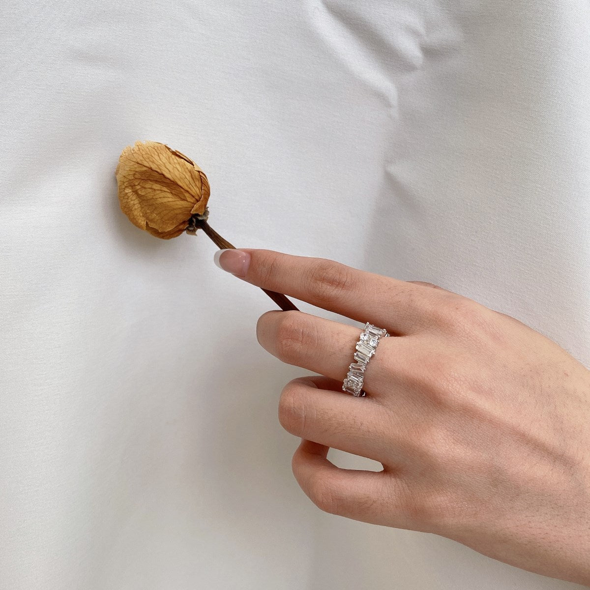 [Olivia Jewelry]Delicate Multi Shape Tennis Ring