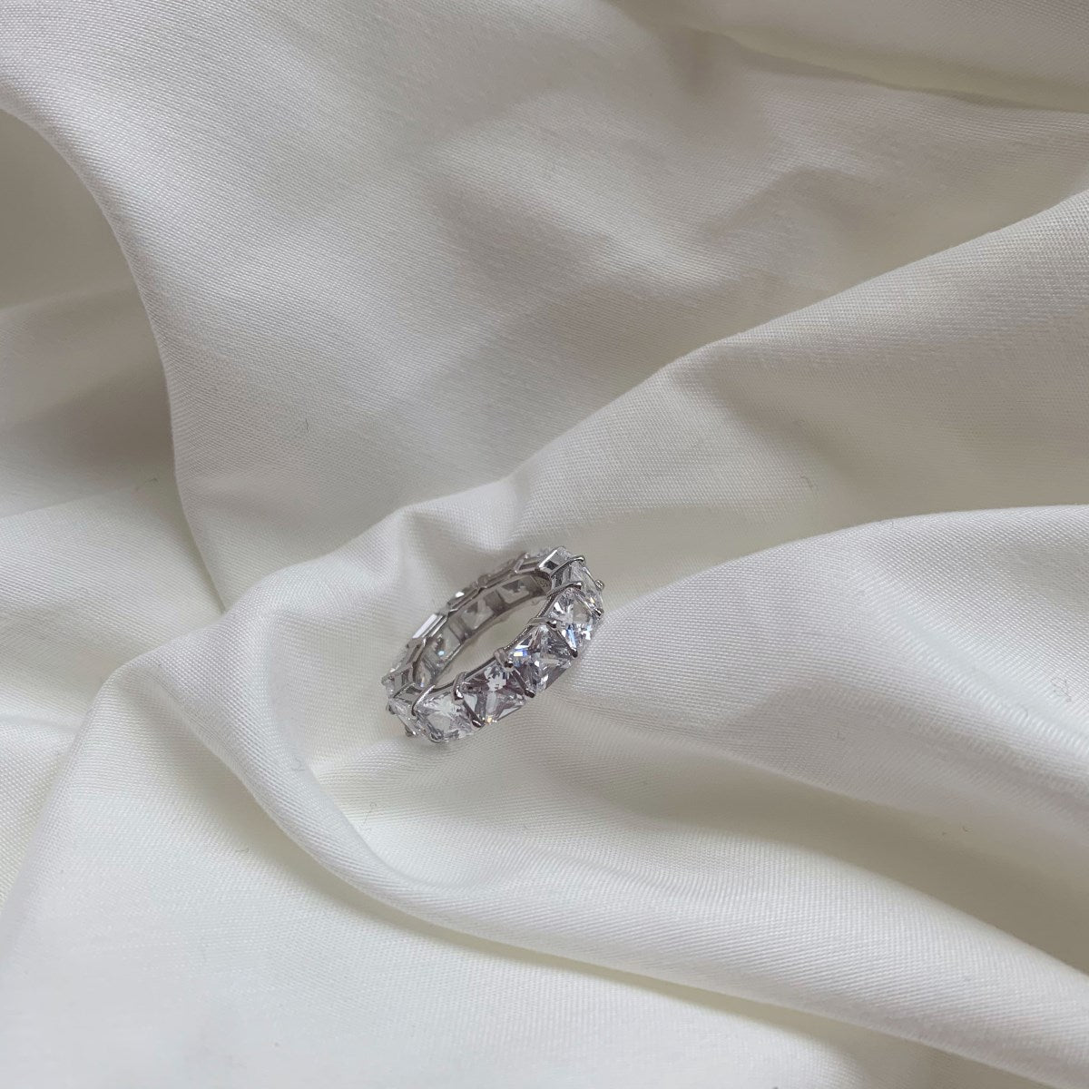 [Olivia Jewelry]Elegant Princess Cut Tennis Ring