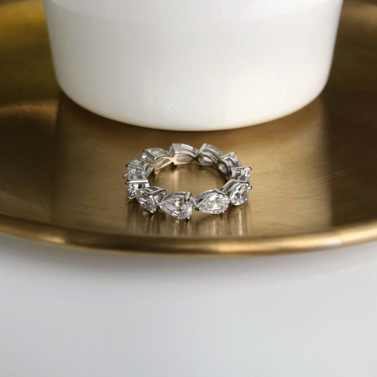 [Olivia Jewelry]Exquisite Pear Cut Tennis Ring