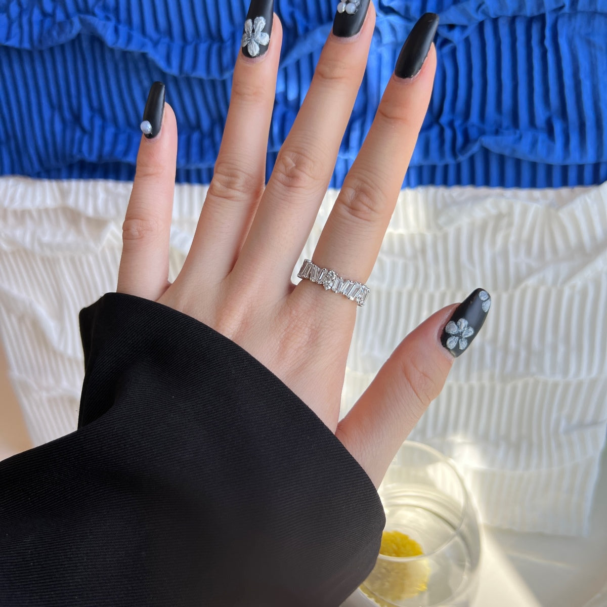 [Olivia Jewelry]Delicate Multi Shape Tennis Ring