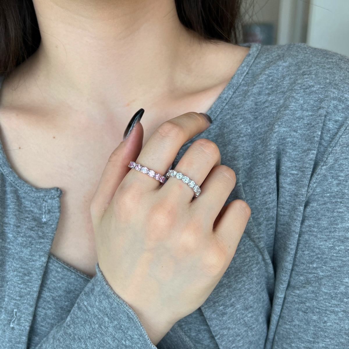 [Olivia Jewelry]Eternity Round Cut Tennis Ring