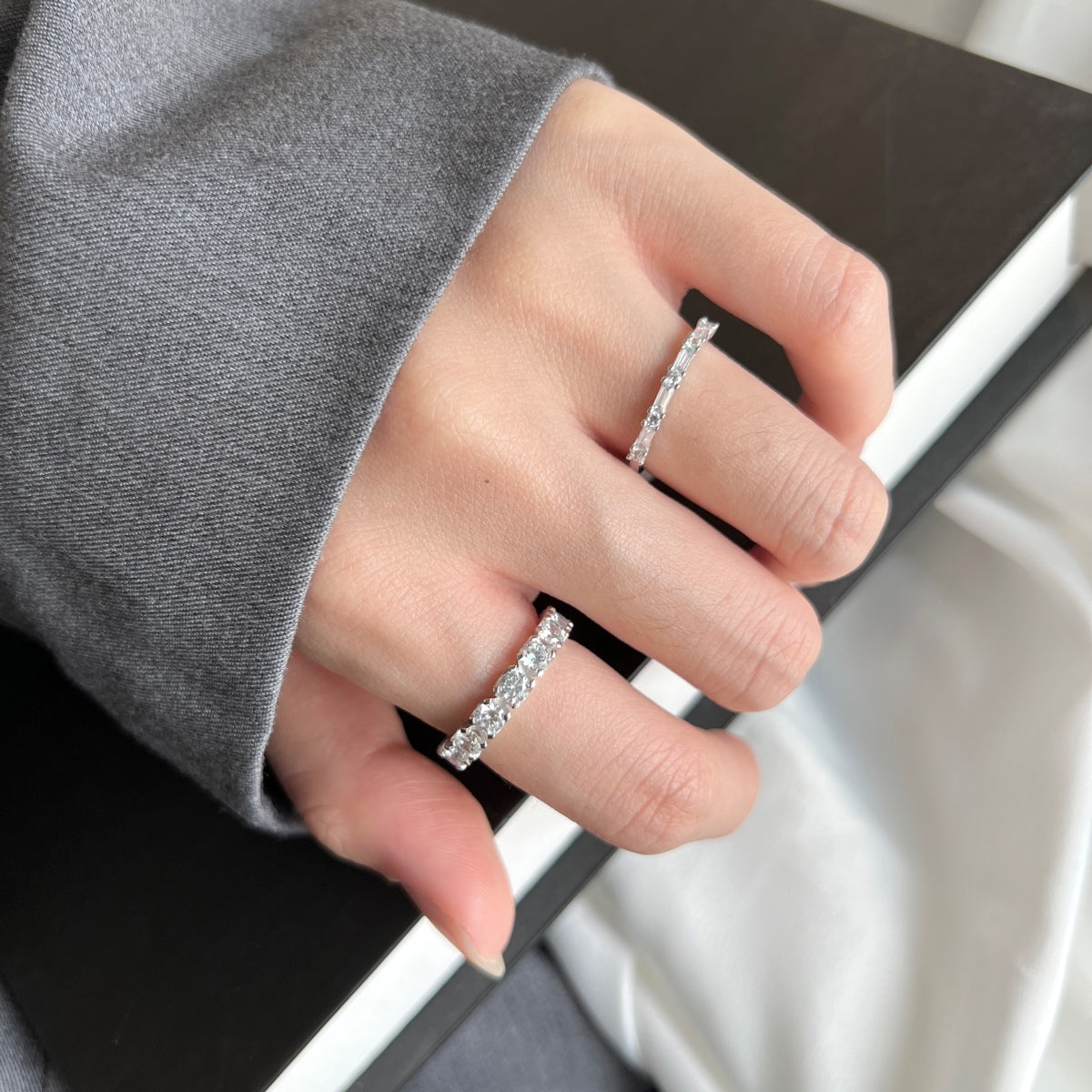 [Olivia Jewelry]Eternity Round Cut Tennis Ring