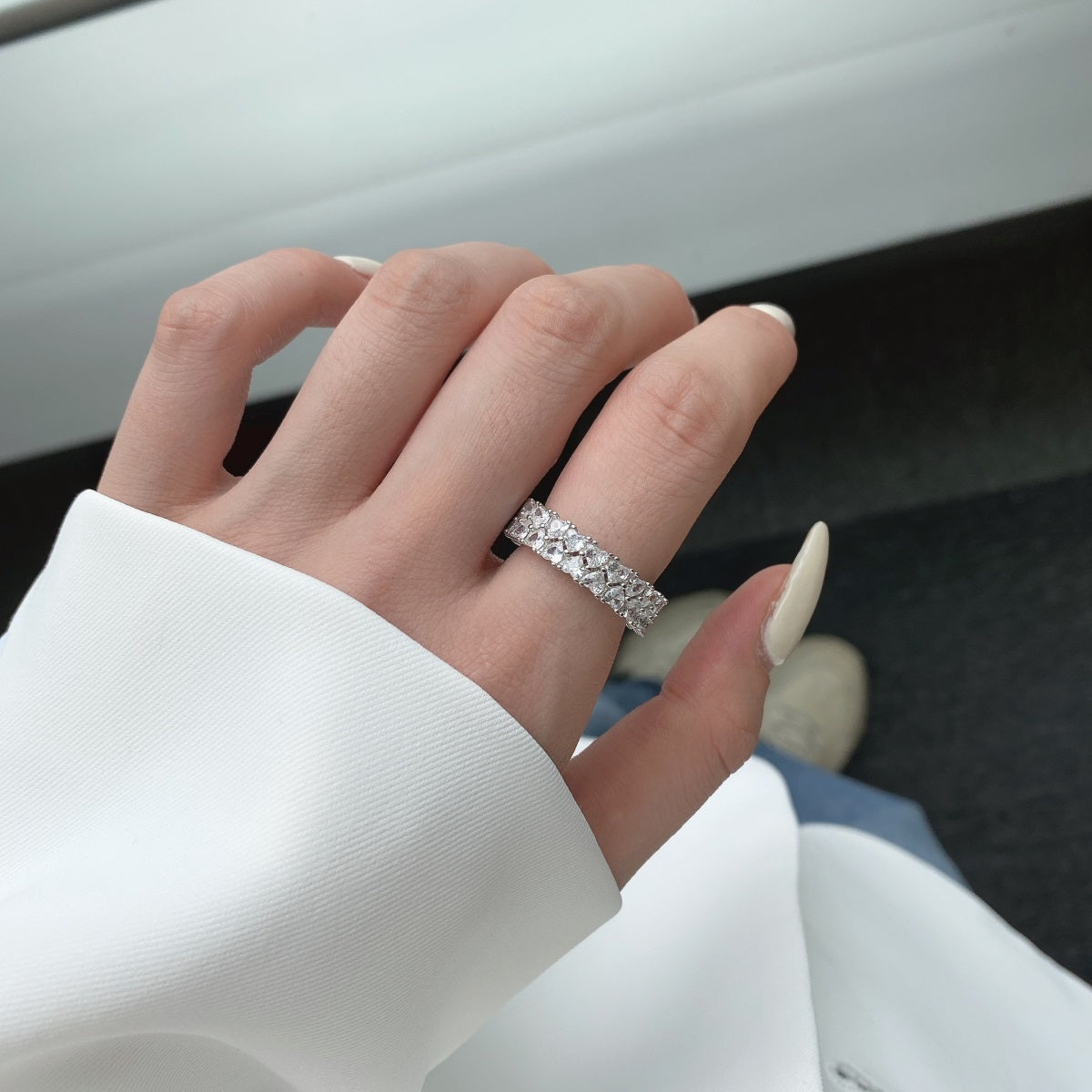 [Olivia Jewelry]Sparkling Full Heart Ring