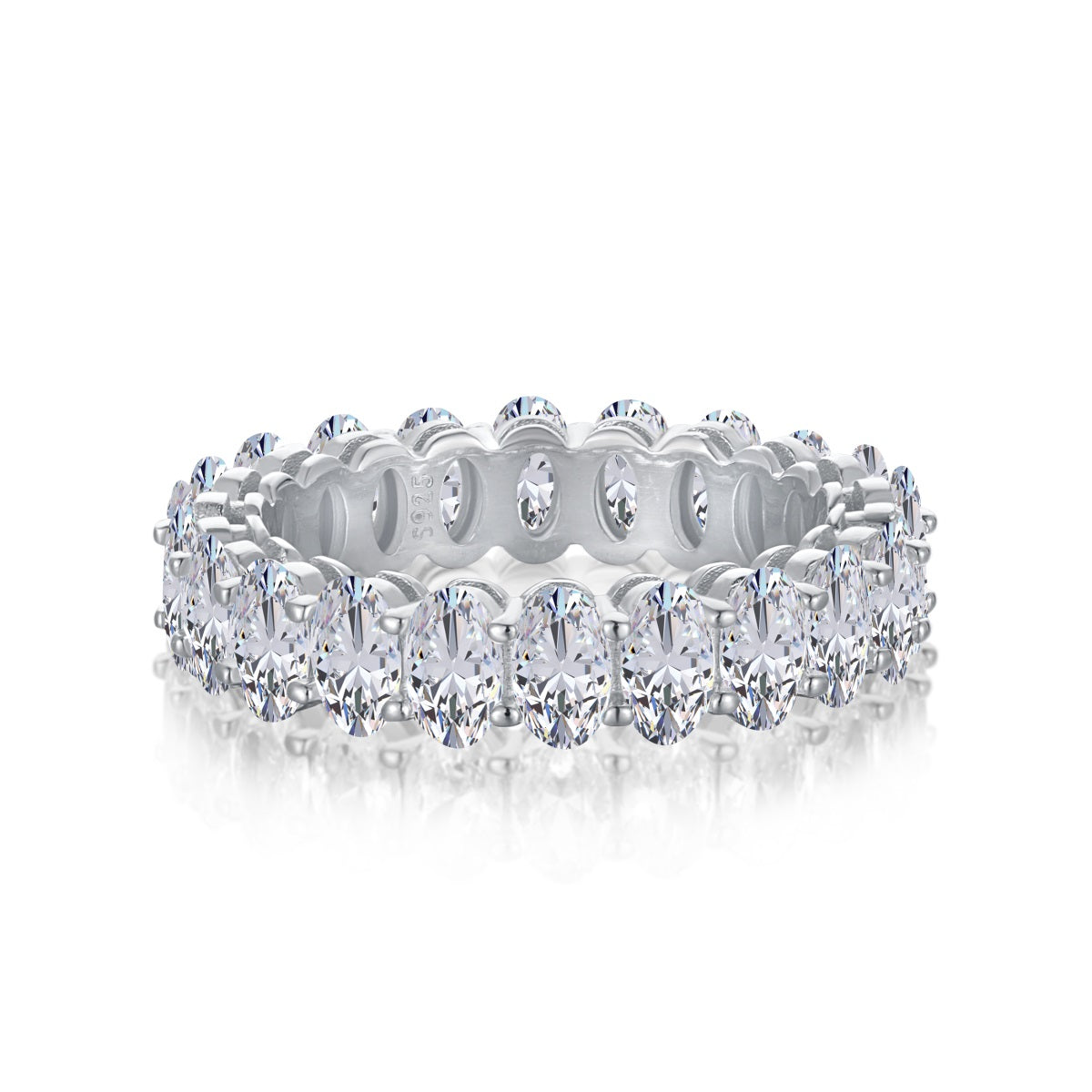 [Olivia Jewelry]Ornate Oval Cut Tennis Ring