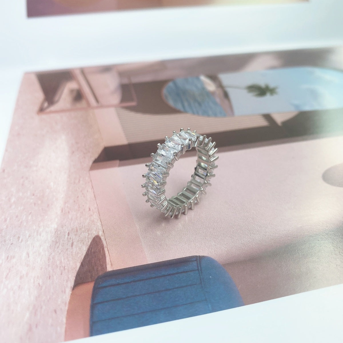 [Olivia Jewelry]Unique Colorful Radiant Cut RIng