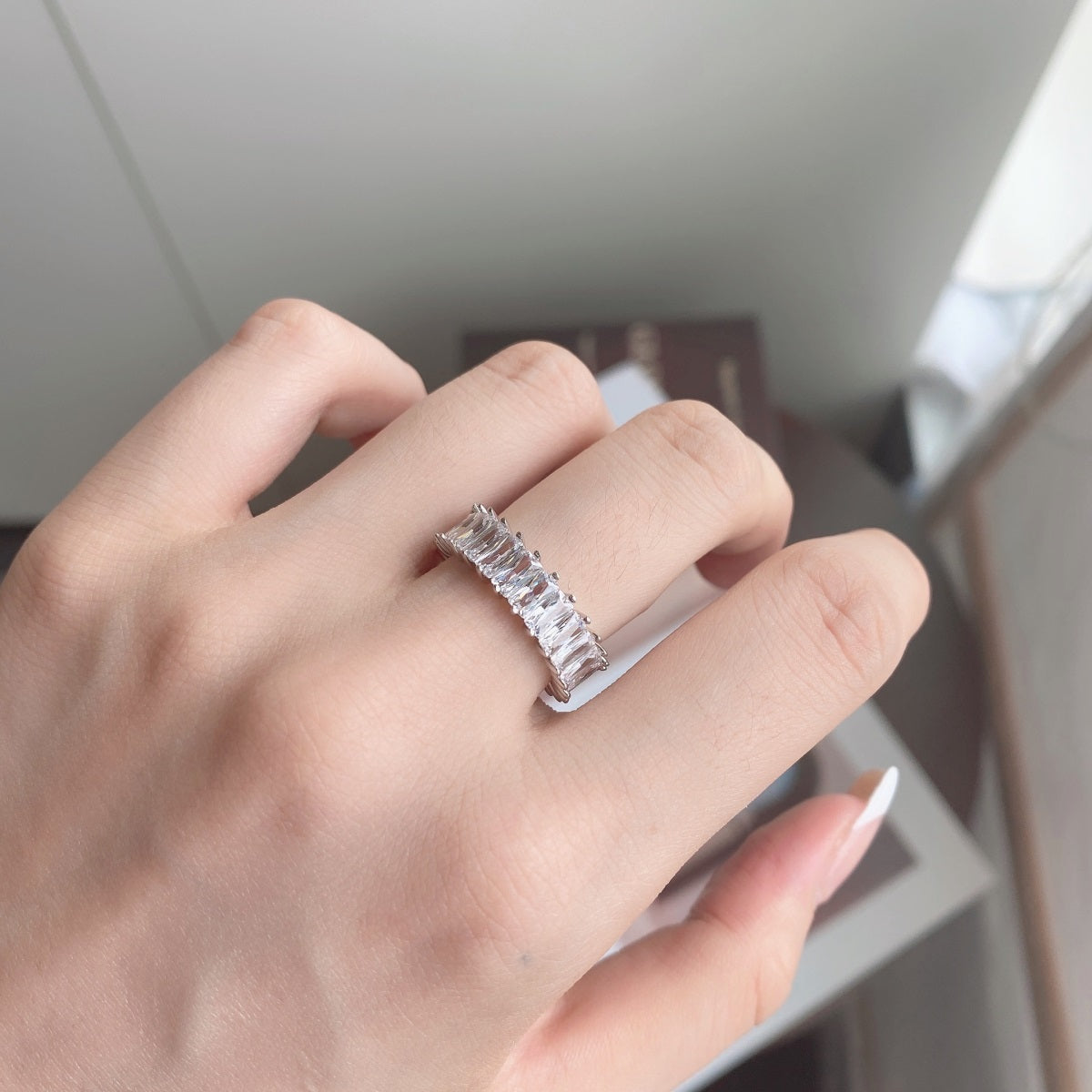 [Olivia Jewelry]Unique Colorful Radiant Cut RIng