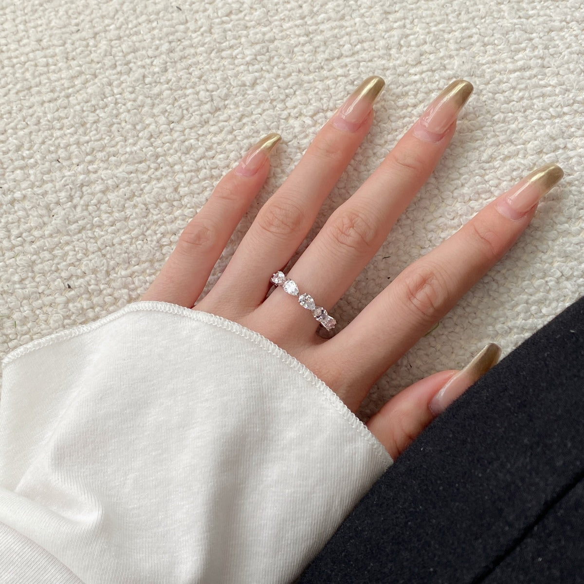 [Olivia Jewelry]Exquisite Pear Cut Tennis Ring