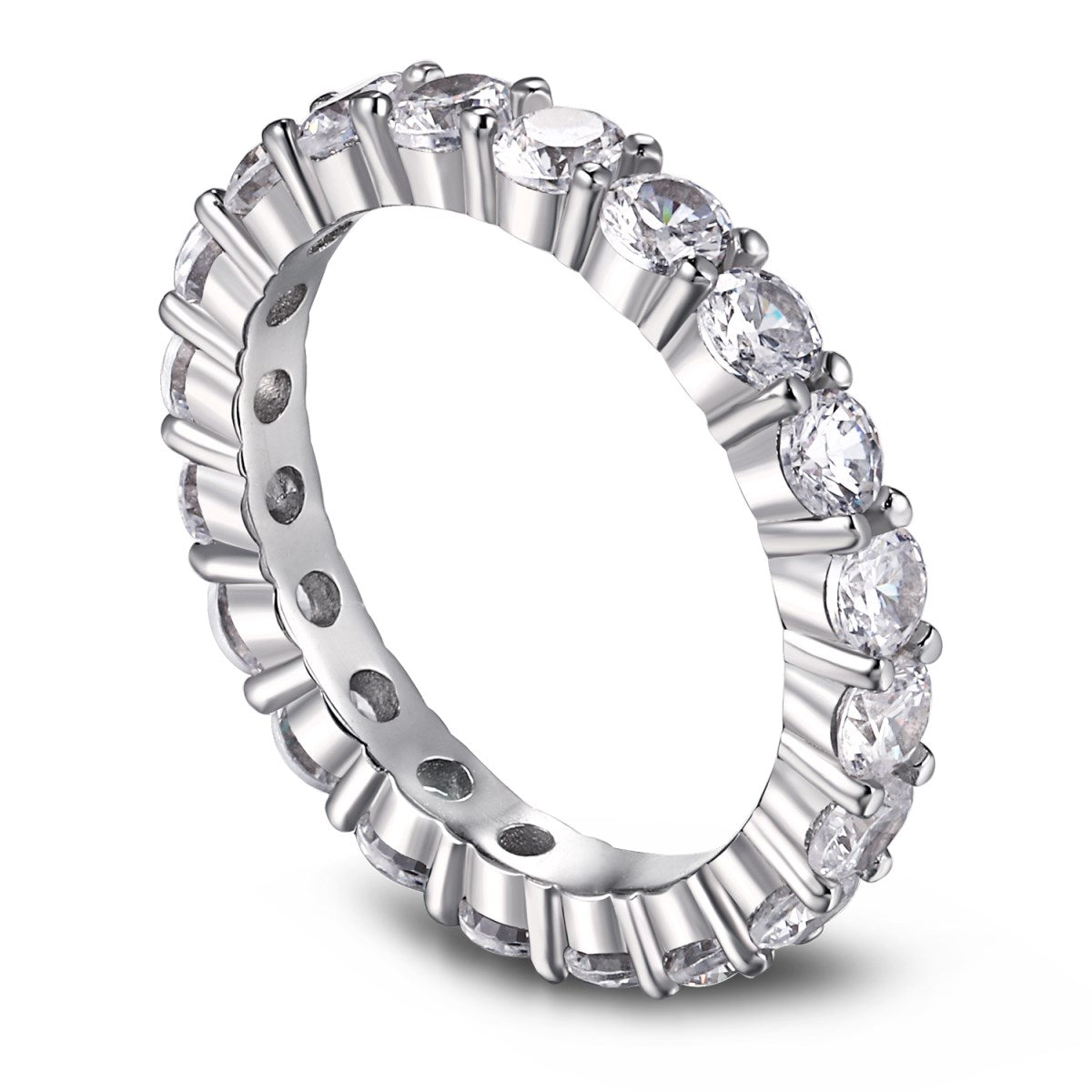 [Olivia Jewelry]Sparkling Round Cut Tennis Ring
