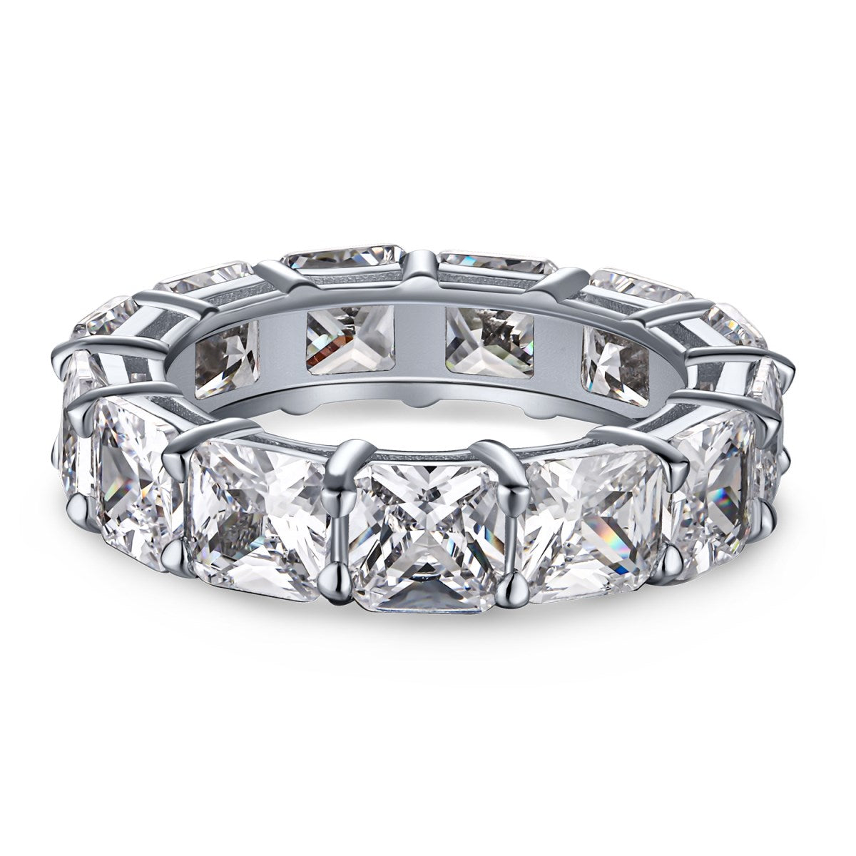[Olivia Jewelry]Elegant Princess Cut Tennis Ring