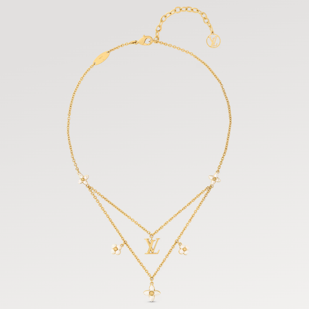 [Olivia Jewelry]FLOWERGRAM GOLD MOP DOUBLE ROW NECKLACE