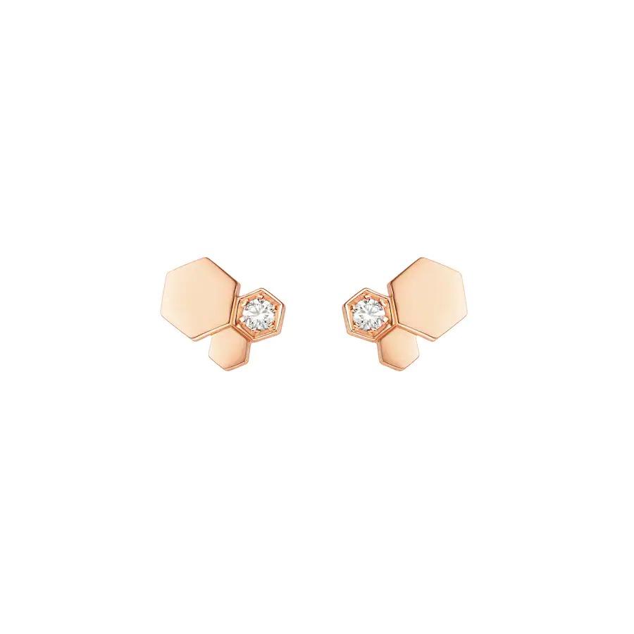 [Olivia Jewelry]BEE LOVE PINK GOLD DIAMOND EARRINGS