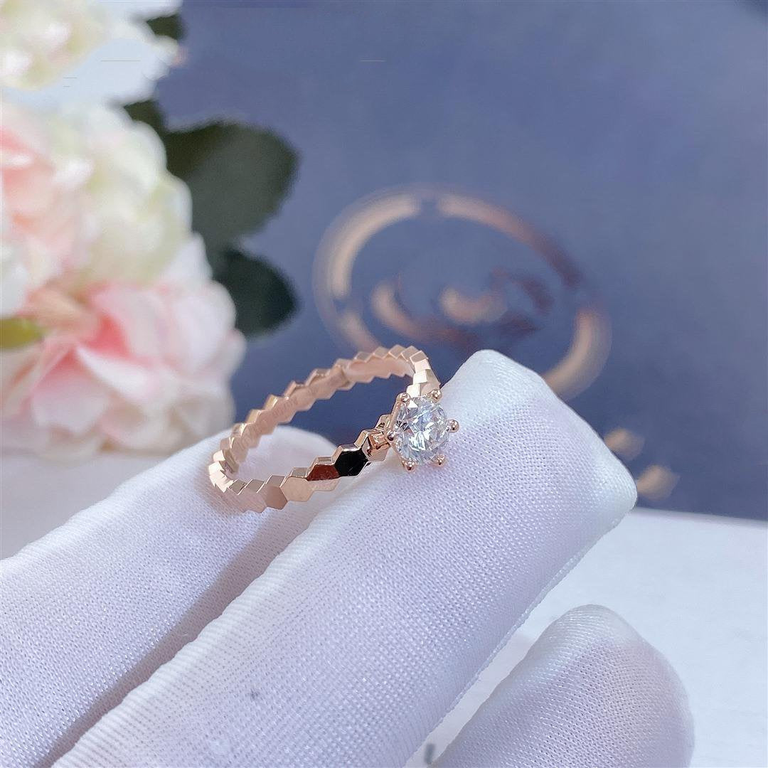 [Olivia Jewelry]BEE LOVE RING PINK GOLD 1 DIAMOND