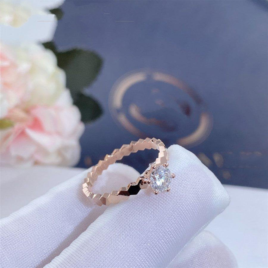 [Olivia Jewelry]BEE LOVE RING PINK GOLD 1 DIAMOND
