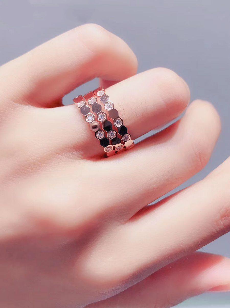 [Olivia Jewelry]BEE LOVE RING PINK GOLD DIAMOND