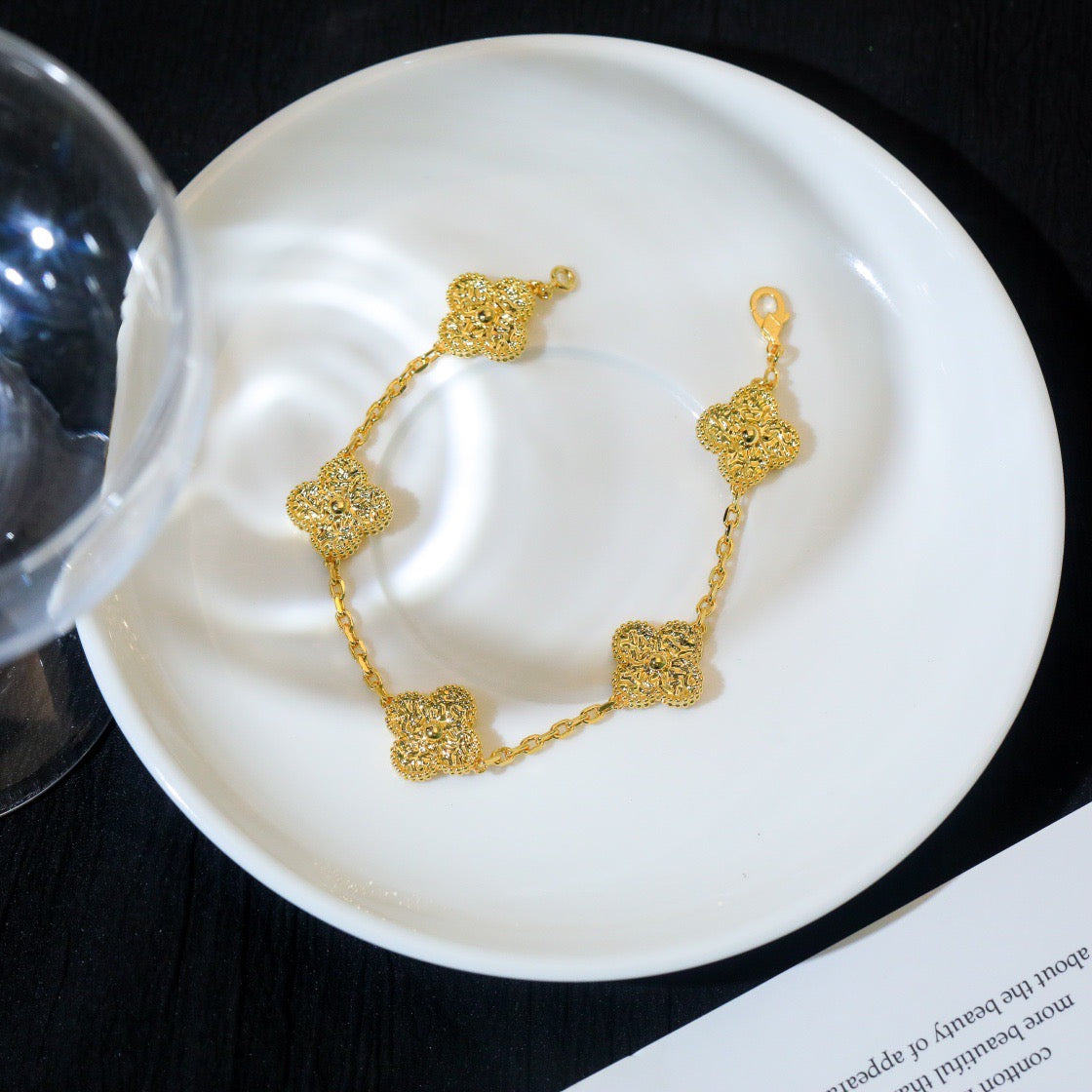 [Olivia JW]CLOVER 5 MOTIFS BRONZING BRACELET