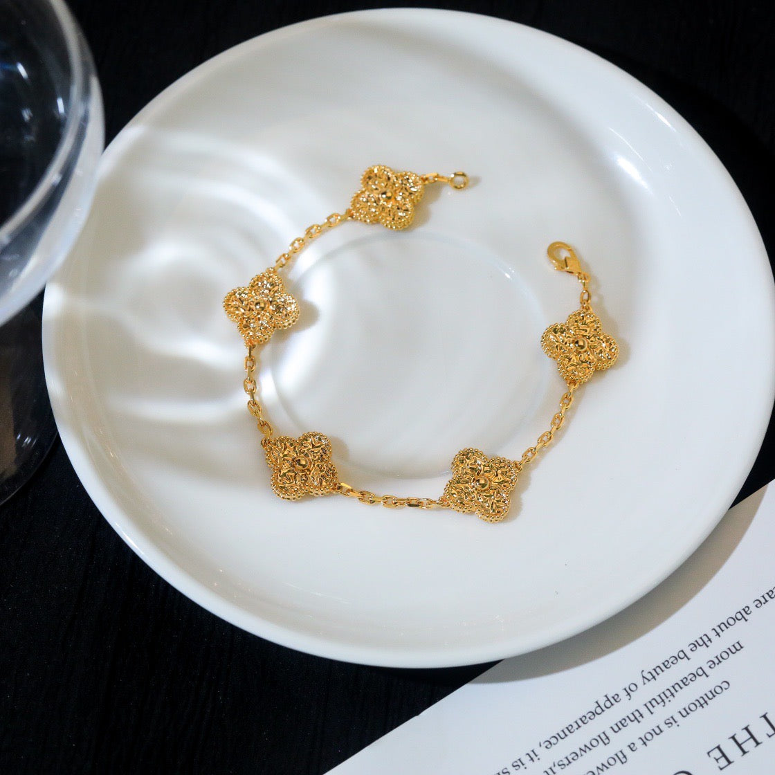 [Olivia JW]CLOVER 5 MOTIFS BRONZING BRACELET