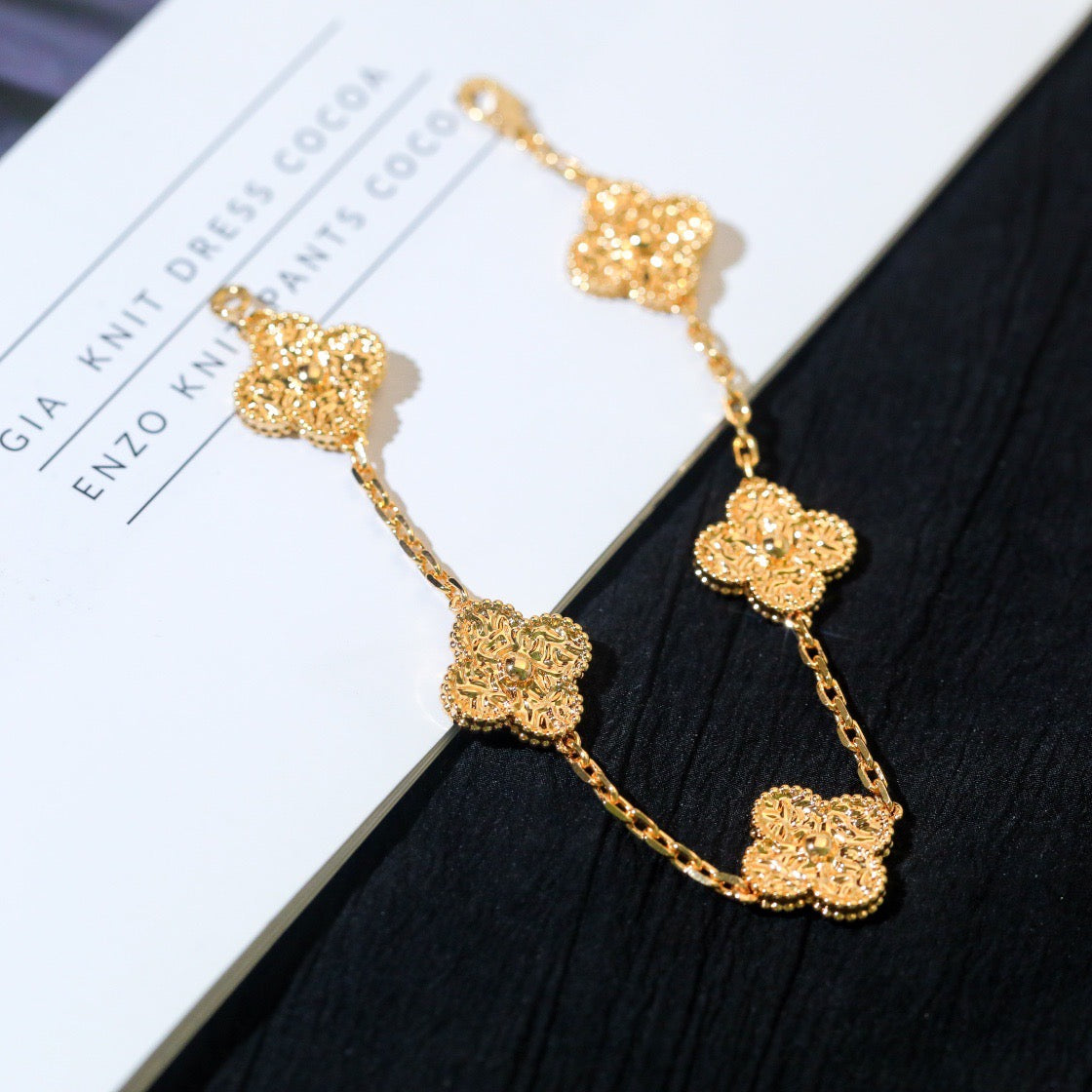 [Olivia JW]CLOVER 5 MOTIFS BRONZING BRACELET
