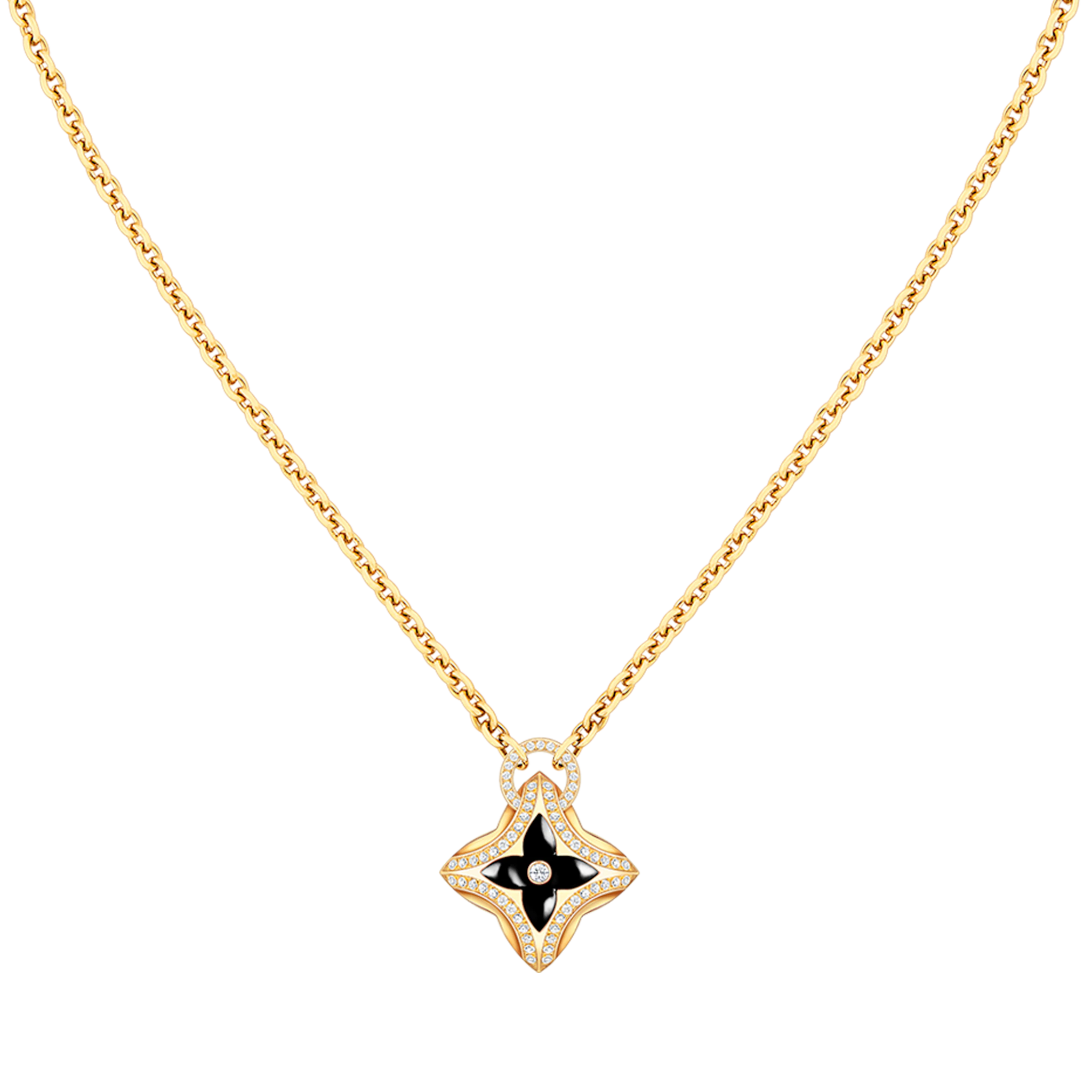 [Olivia Jewelry]STAR PEDANT PINK GOLD DIAMOND NECKLACE